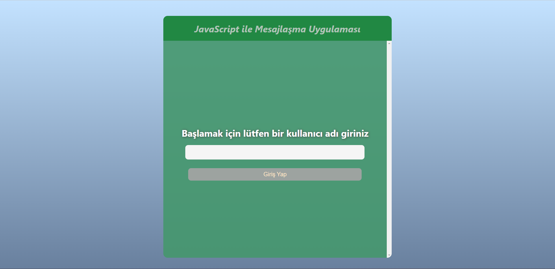 JavaScript Mesajlaşma Uygulaması